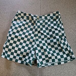 Green checker shorts